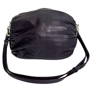 Loewe Pleated Bracelet Pouch Bag in Purple Leather