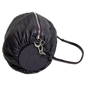 Loewe Pleated Bracelet Pouch Bag in Purple Leather