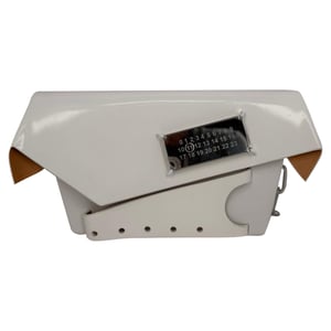 Maison Margiela Small Snatched Shoulder Bag in White Patent Leather