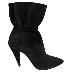 Saint Laurent Étienne Elastic Ankle Boots in Black Suede