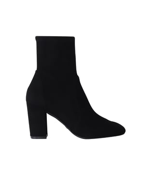Stuart Weitzman Yuliana 80 Ankle Boots in Black Suede