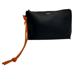 Loewe T-Knot Pouch Bag in Black Leather
