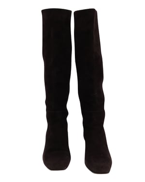 Gianvito Rossi Knee High Boots 45 in Brown Suede