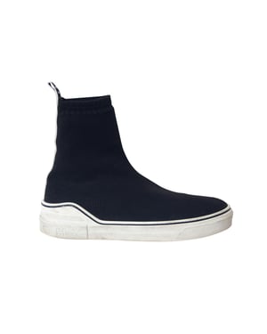 Givenchy George V Logo Stretch-Knit Hoge Sleehals Slip-On Sneakers in Zwart Polyamide