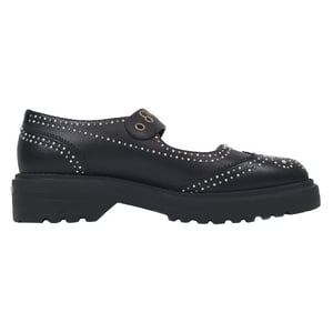 Dior D-Society Baby Embellished Mary Jane Flats in Black Leather