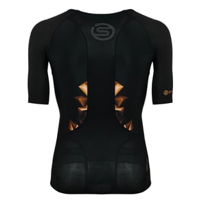 Skins Mens A400 Kompressions-T-shirt med geometriskt mönster (Svart)