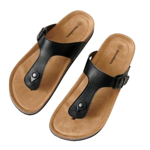 Threadbare Platte teenslippers voor heren (Zwart)