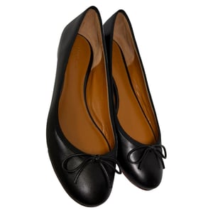 Celine Bow Detail Ballet Flats in Black Leather