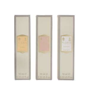 Floris Eau de Toilette 3 x 10ml Gift Set White Rose, Lily, Bouquet De La Reine