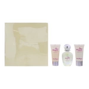 Salvatore Ferragamo Amo Flowerful Eau de Toilette 50ml, Body Lotion 50ml + Shower Gel 50ml Gift Set for Her