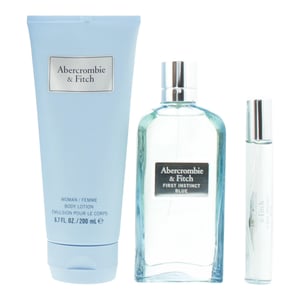 Abercrombie & Fitch First Instinct Blue EDP 100ml, EDP 15ml & Body Lotion 200ml
