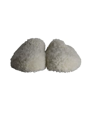 Marni Sabot Round-Toe Shearling Mules in White Wool