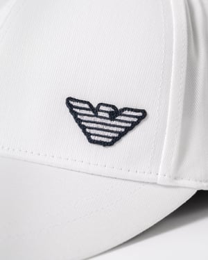 Logo Detail Cap in White