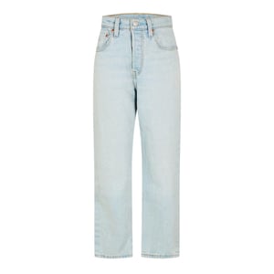 Levis Damesjeans 501 met rechte pijpen en enkellengte (Weggestapt)
