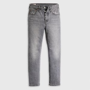 Levis Damesjeans 501 met rechte pijpen en enkellengte (De weg op)