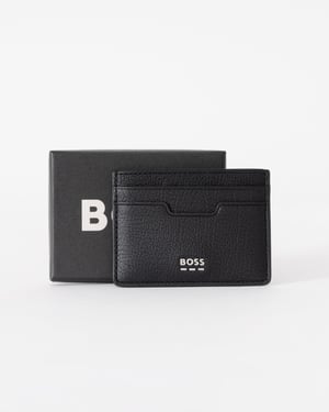 Logo Detail Card Holder in Black
