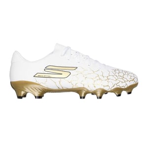 Skechers Unisex-fotbollsskor för vuxna, modell SKX 1.5, för fast underlag (Vit/guld)
