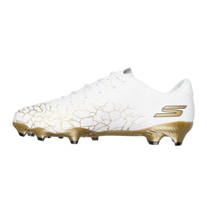 Skechers Unisex-fotbollsskor för vuxna, modell SKX 1.5, för fast underlag (Vit/guld)