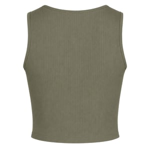 Pieces Korte, slanke, mouwloze tanktop voor dames (Diep groen)