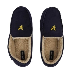 Lyle & Scott Heren-mocassinslippers van imitatiesuède van Aspen (Marine)