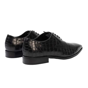 Giorgio Oxford-schoenen voor heren van Croc-volnerfleer (Zwart)