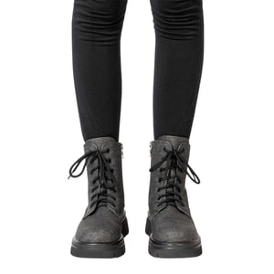 Miso Dam/Ladies Bella Biker Boots med låg blockklack (Svart)