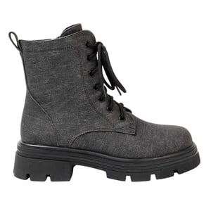 Miso Dam/Ladies Bella Biker Boots med låg blockklack (Svart)