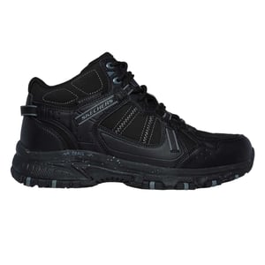Skechers Leren wandelschoenen voor heren met Hillcrest-logo (Zwart)