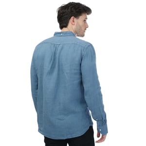 Gant Heren Linnen Garment Dyed Langwerpig Overhemd (Blauw)