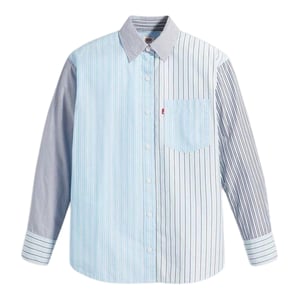 Levis Dam/Ladies Nola Premium Cotton Oversized skjorta (Blå rand)