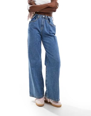 Cotton On avslappnade låga baggyjeans i havsblå denim