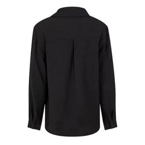 Vila Dames-shirt met lange mouwen, standaardpasvorm (Zwarte Schoonheid)