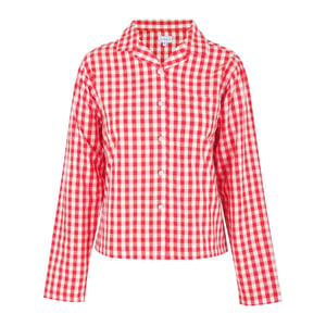 Linea Dames/Dames Gingham geruit, ontspannen overhemd met lange mouwen (Rood, Wit)