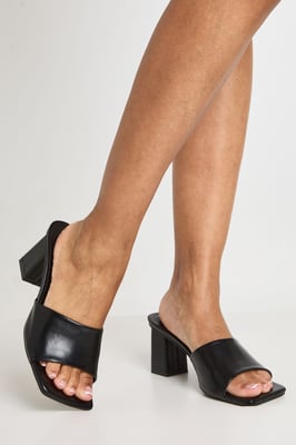 Low Block Heeled Mules