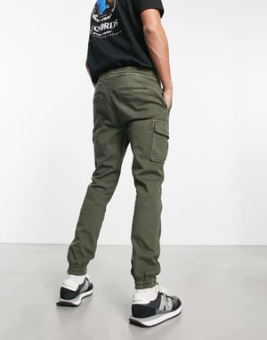 Bolongaro Trevor skinny fit cargobyxor med manschett i grön