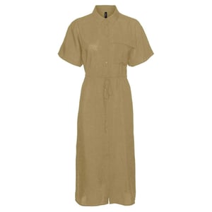 Vero Moda Midi-shirtjurk met kraag voor dames (Iris) (Khaki)