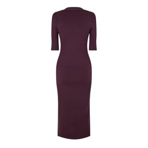 Boss Fezanin midi-jurk met V-hals en 3/4-mouwen voor dames (Rood)