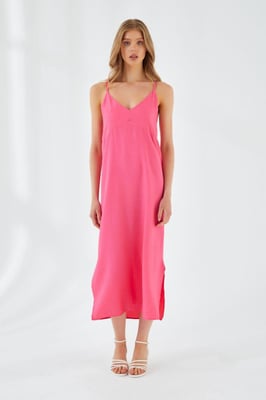 V-hals Split Midi-jurk