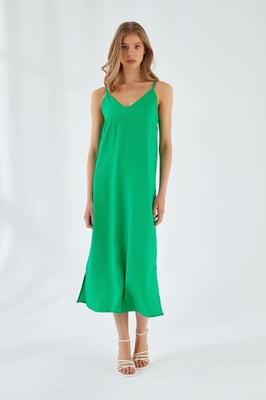 V-hals Split Midi-jurk