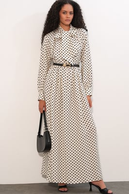 Gestippelde Maxi Shirtjurk