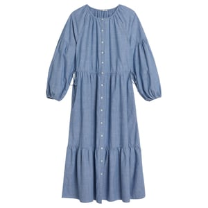 Levis Maxijurk voor dames met ronde hals en 3/4-mouwen van Jolene (Lichtblauw)