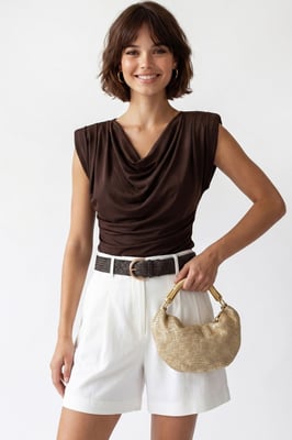 Mouwloze Blouse met Colhals
