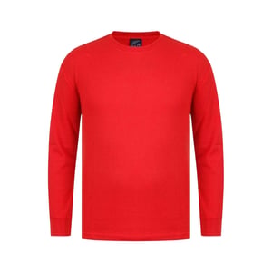Fabric Heren Wafel T-shirt met lange mouwen (Rood)