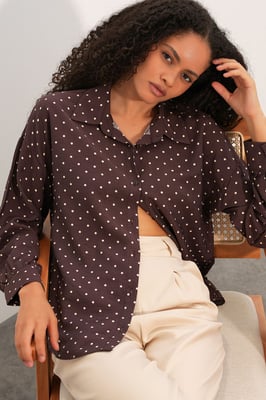 Oversized Polkadot Crêpe Shirt