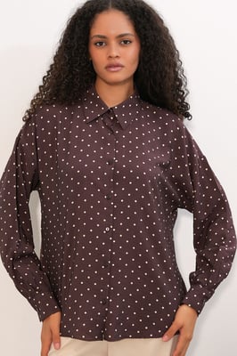Oversized Polkadot Crêpe Shirt