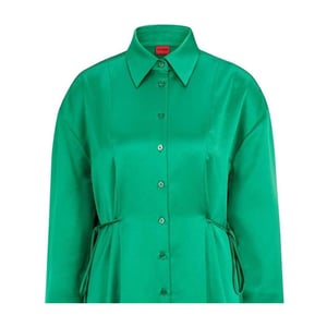 Hugo Dames/Dames Keleste Satijnen Mini Overhemd Jurk (Groen)