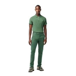 Lacoste Heren Biologisch Katoenen Slanke Chino (Sequoia Groen)