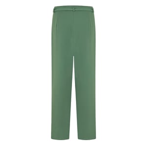 Vila Viclva effen rechte broek met strikriem voor dames (Eend Groen)