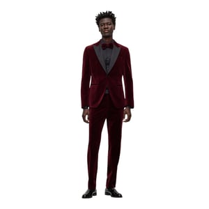 Boss Heren C-Genius smokingbroek (Donkerrood)