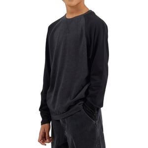 Brave Soul Raglan-T-shirt met lange mouwen voor jongens (Donker houtskool)